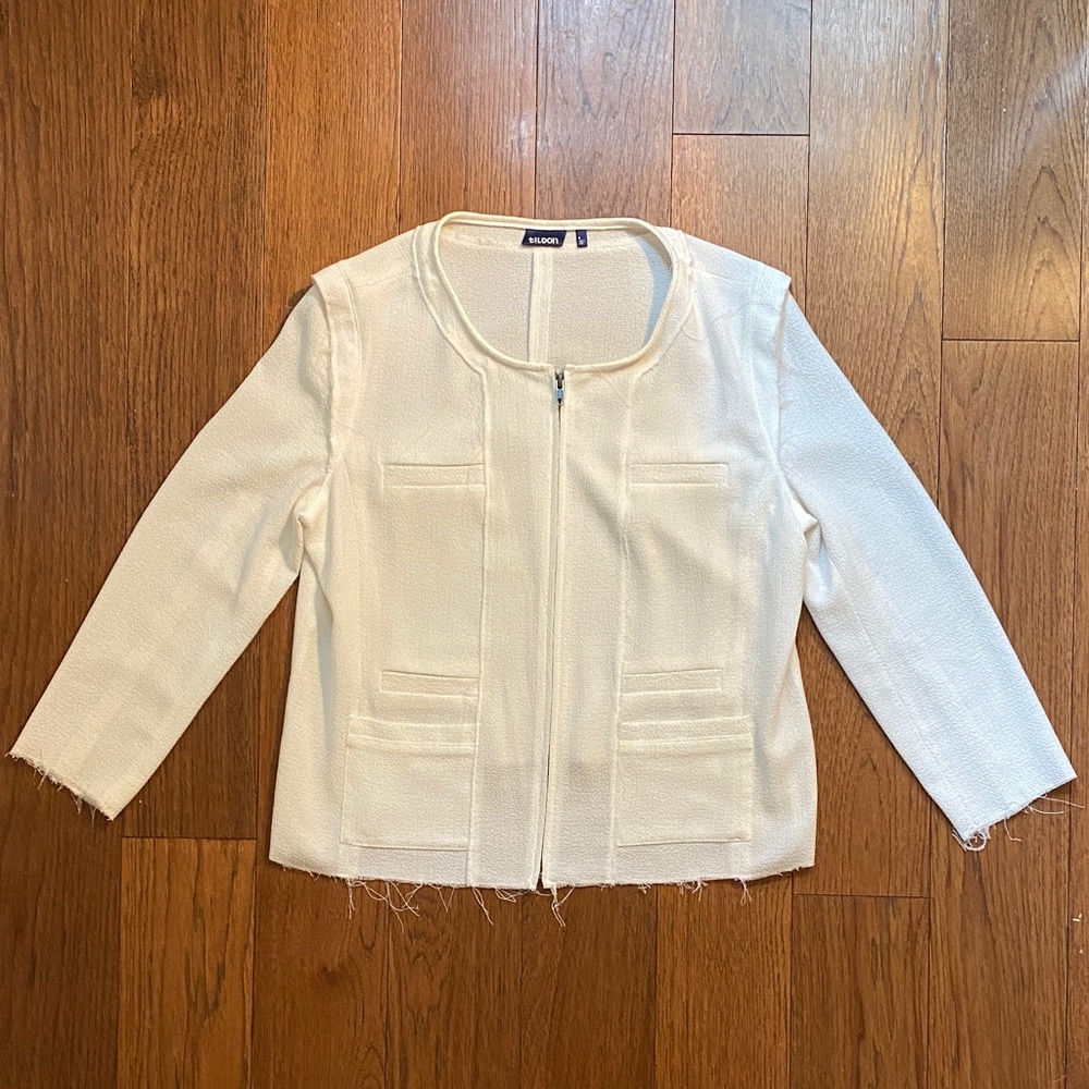 Tildon Off-White Textured Jacket